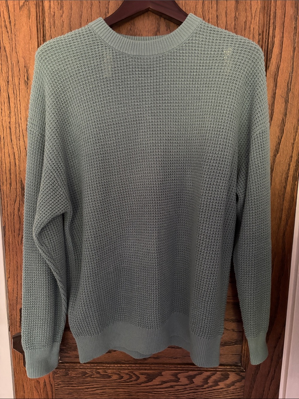 Wilfred Free by Aritzia Sage Green Waffle Knit Crewneck Sweater